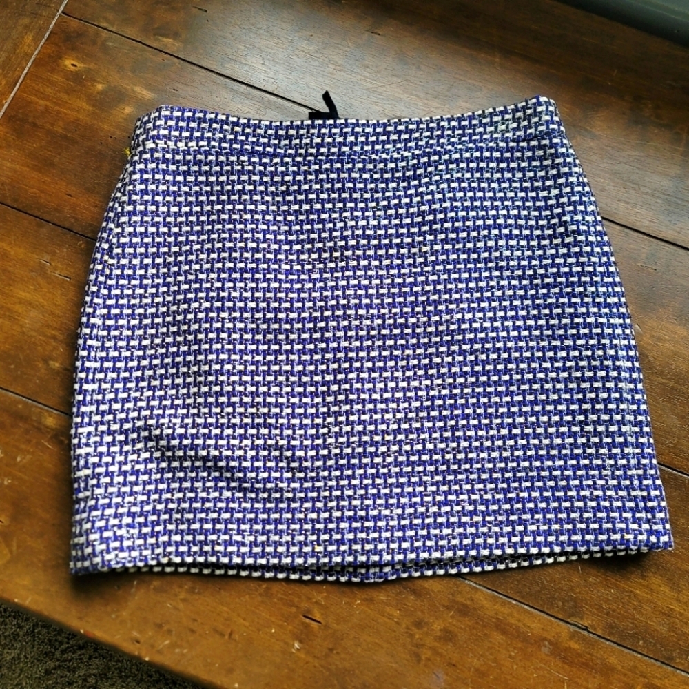 J. Crew Blue and White Mini Skirt